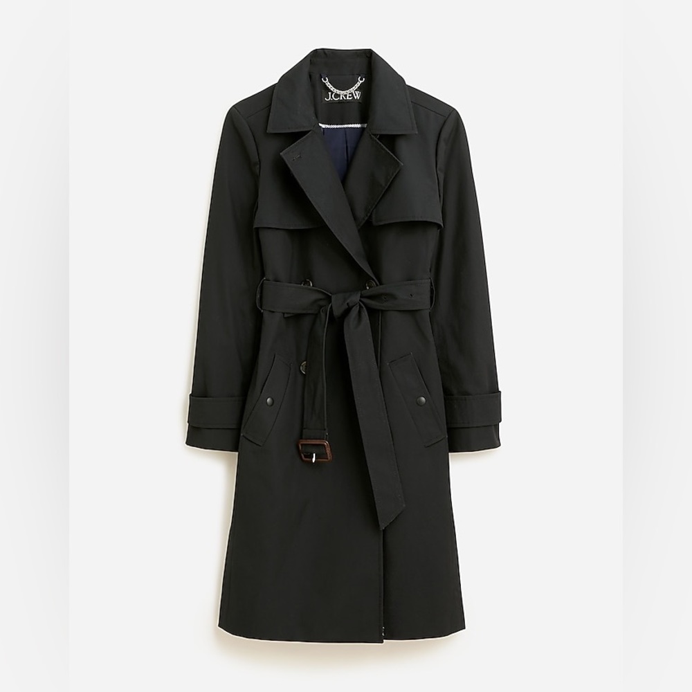 J.CREW BRAND NEW NWT ICON TRENCH BLACK SIZE 6